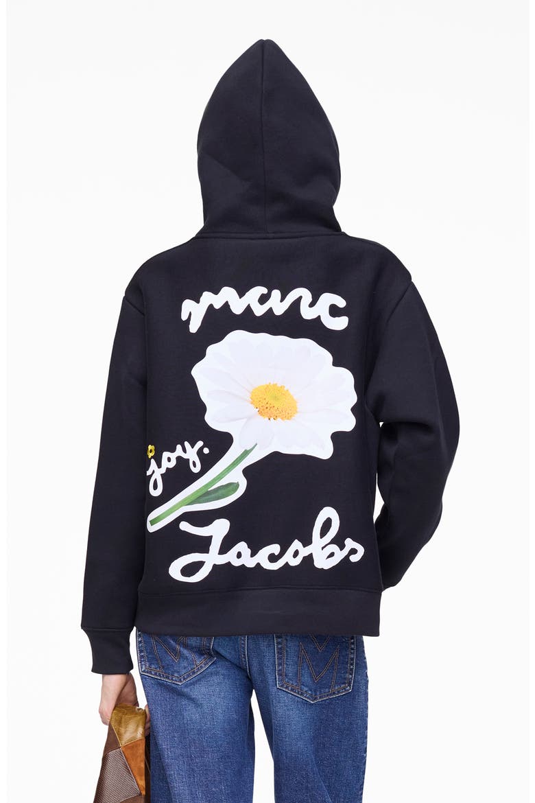 Marc Is Joy Daisy Graphic Hoodie, Alternate, color, BLACK