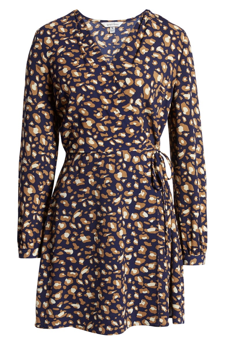 Speechless Long Sleeve Faux Wrap Dress, Alternate, color, 