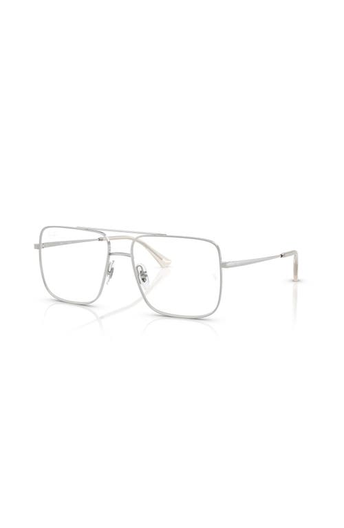 Ray Ban Ray-ban 56mm Square Optical Glasses In Silver