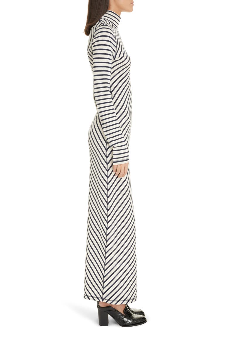 Stripe Long Sleeve Cotton Jersey Maxi Dress, Alternate, color, NAVY/ WHITE