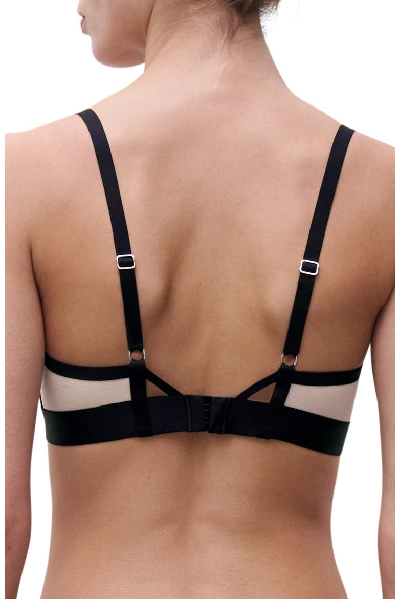 Embroidered Wireless Bra, Alternate, color, BLACK/ ROSE