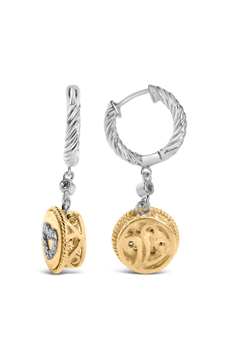 Haus of Brilliance 18K Gold Over Silver 1/8 Cttw Diamond Drop and Dangle Earring, Alternate, color, Yellow