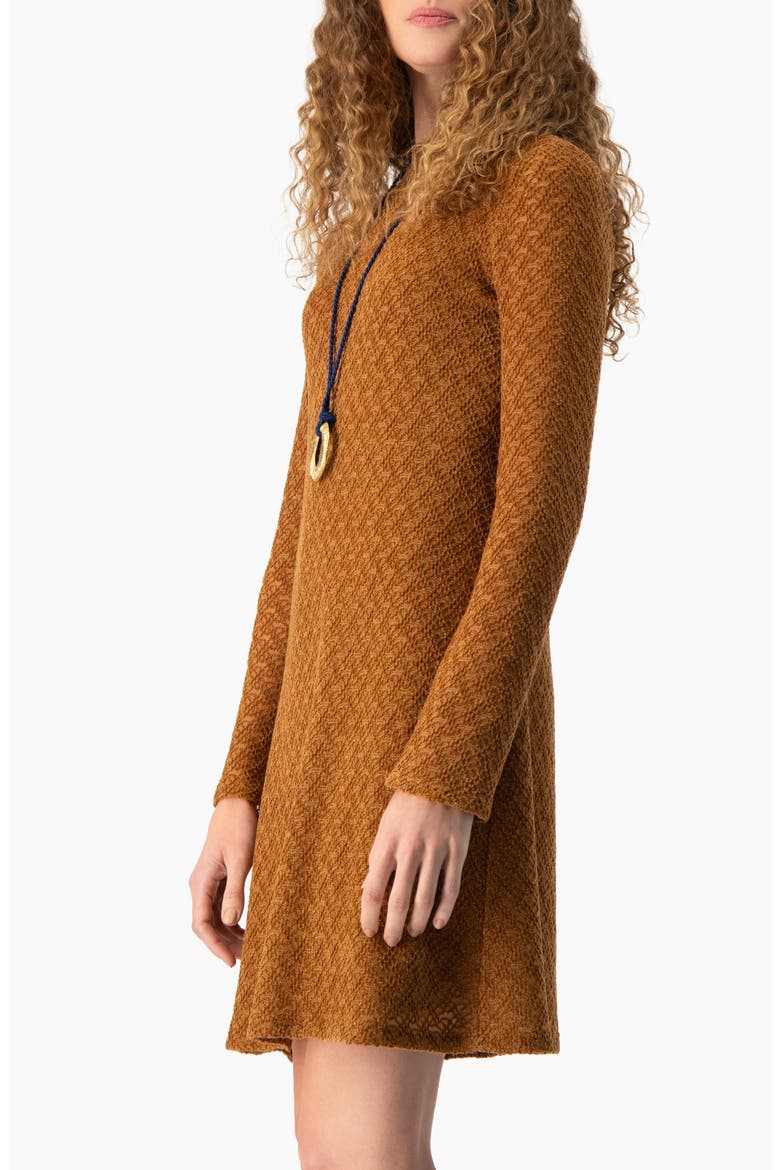 Charm-Detail Knit Sheath Dress, Alternate, color, Light Brown