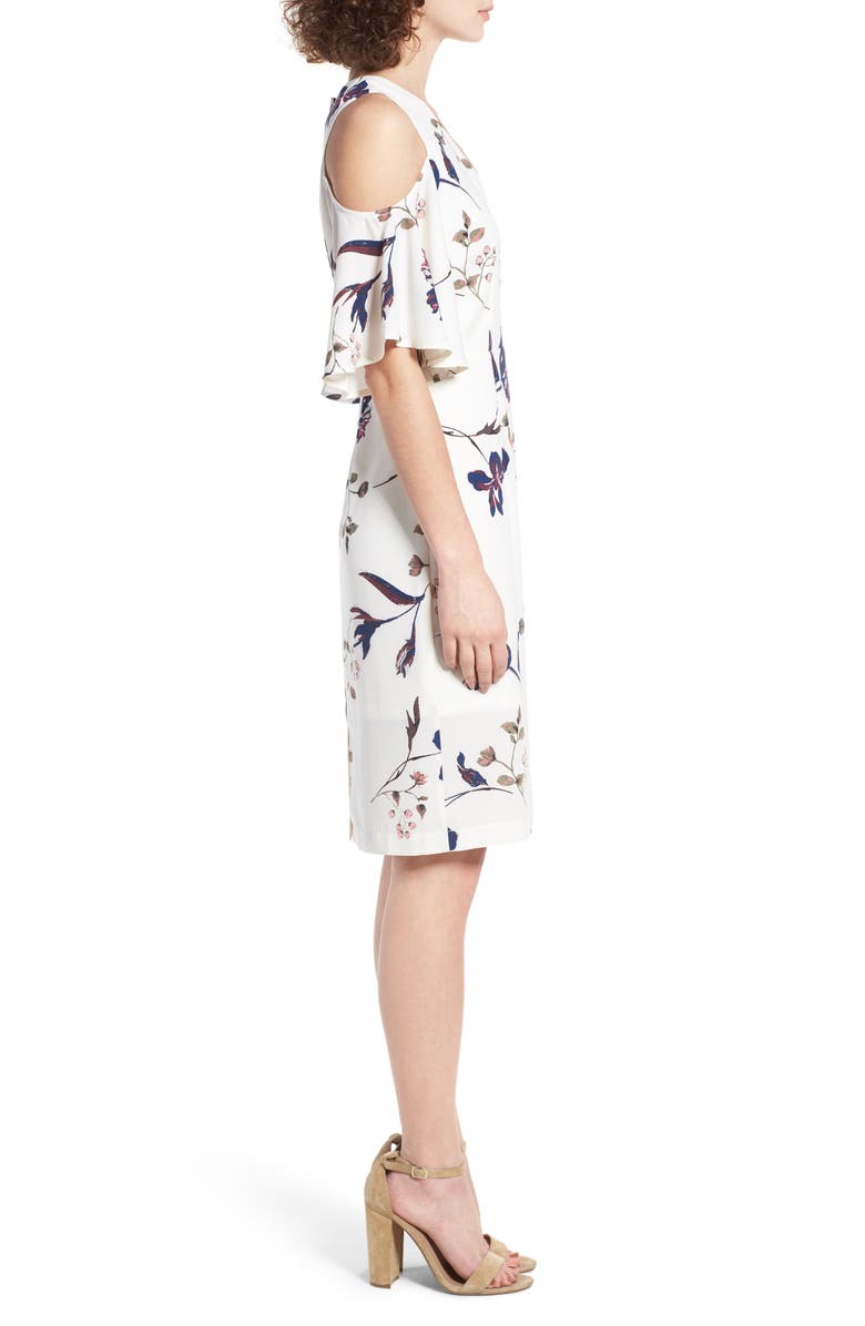 Leith Flutter Sleeve Cold Shoulder Dress, Alternate, color,