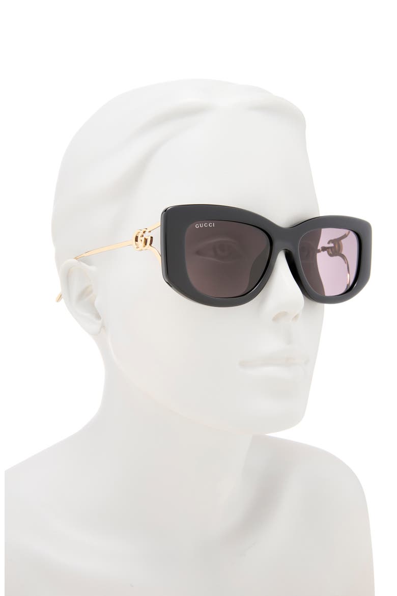 55mm Square Sunglasses, Alternate, color, BLACK GOLD GREY