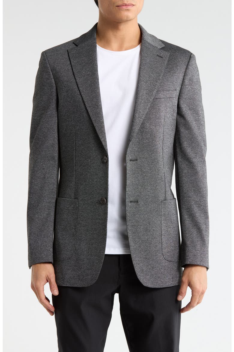 Heathered Notch Lapel Sport Coat, Main, color, BLACK/ WHITE