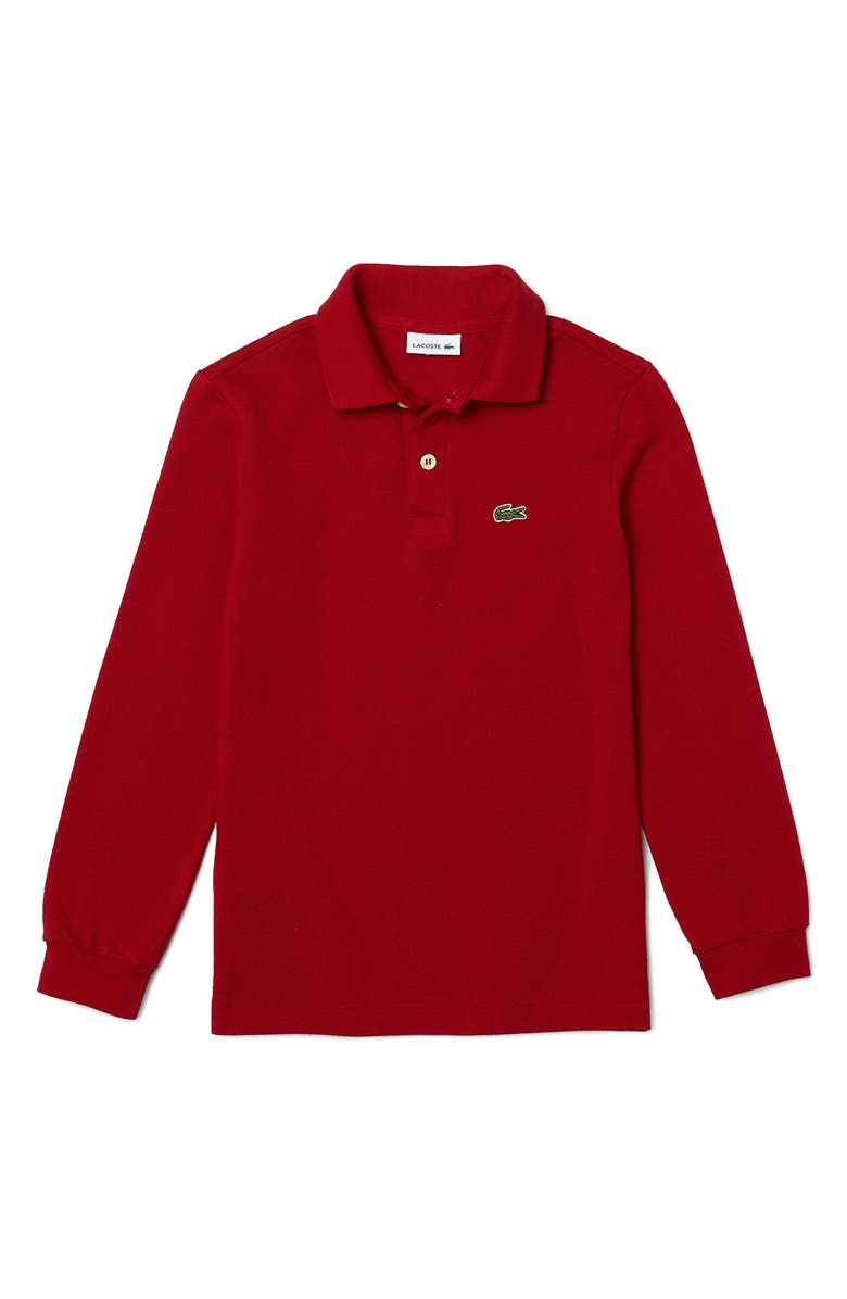 Lacoste Solid Long Sleeve Polo, Main, color, 