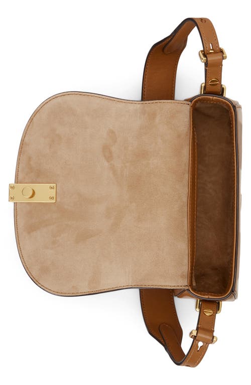 Polo Ralph Lauren Mini Sport Calf Leather Saddle Crossbody Bag In Brown