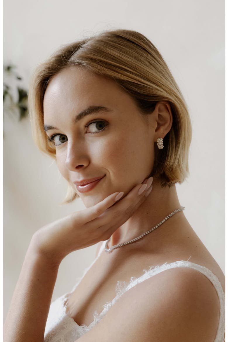 Millie Mini Pearl Hoops, Alternate, color, Gold