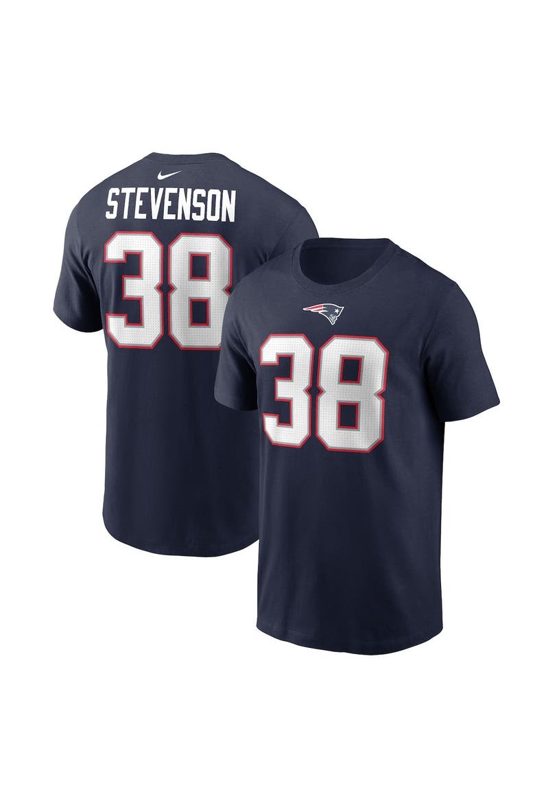 Men's Nike Rhamondre Stevenson Navy New England Patriots Player Name & Number T-Shirt, Main, color, Navy