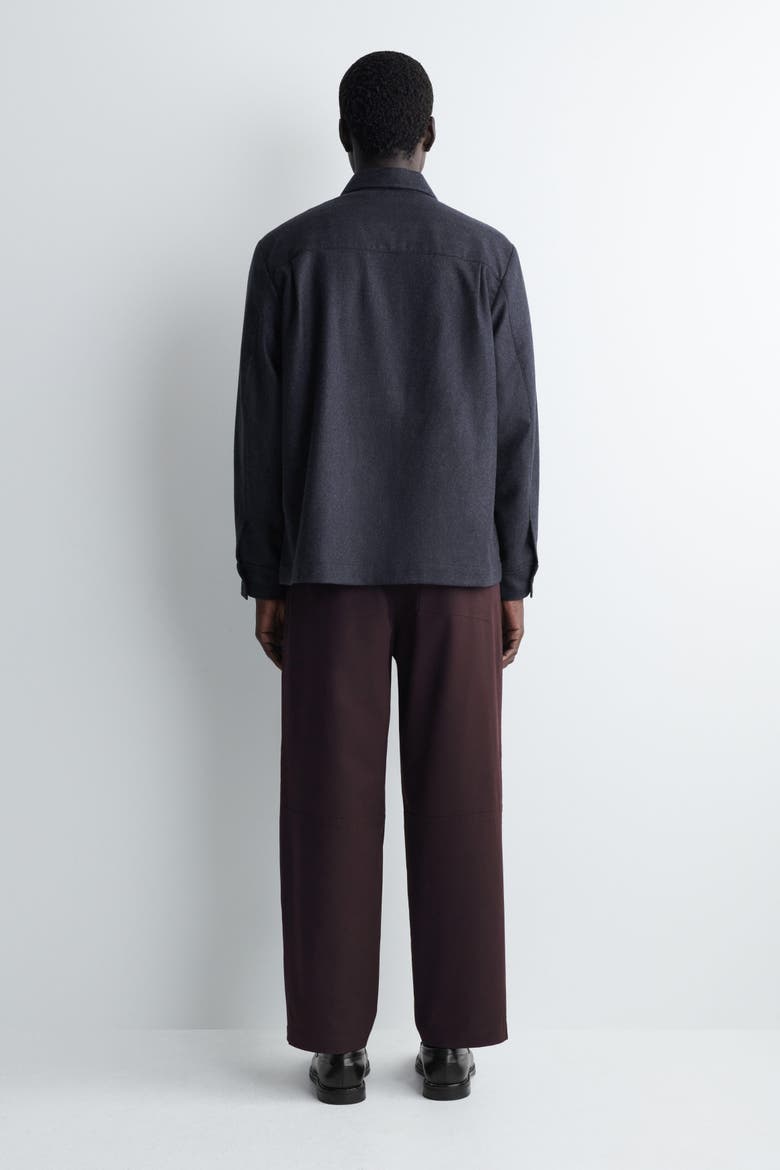 Cropped Cotton Straight-Leg Trousers, Alternate, color, BROWN