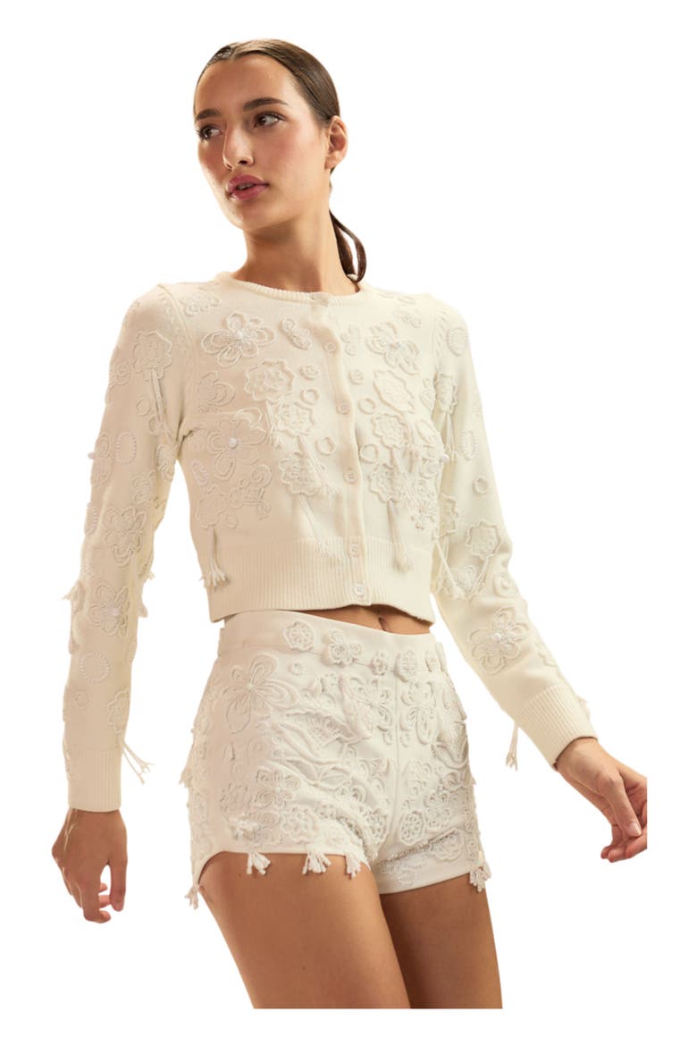 Paloma Shrunken Cardigan, Alternate, color, White