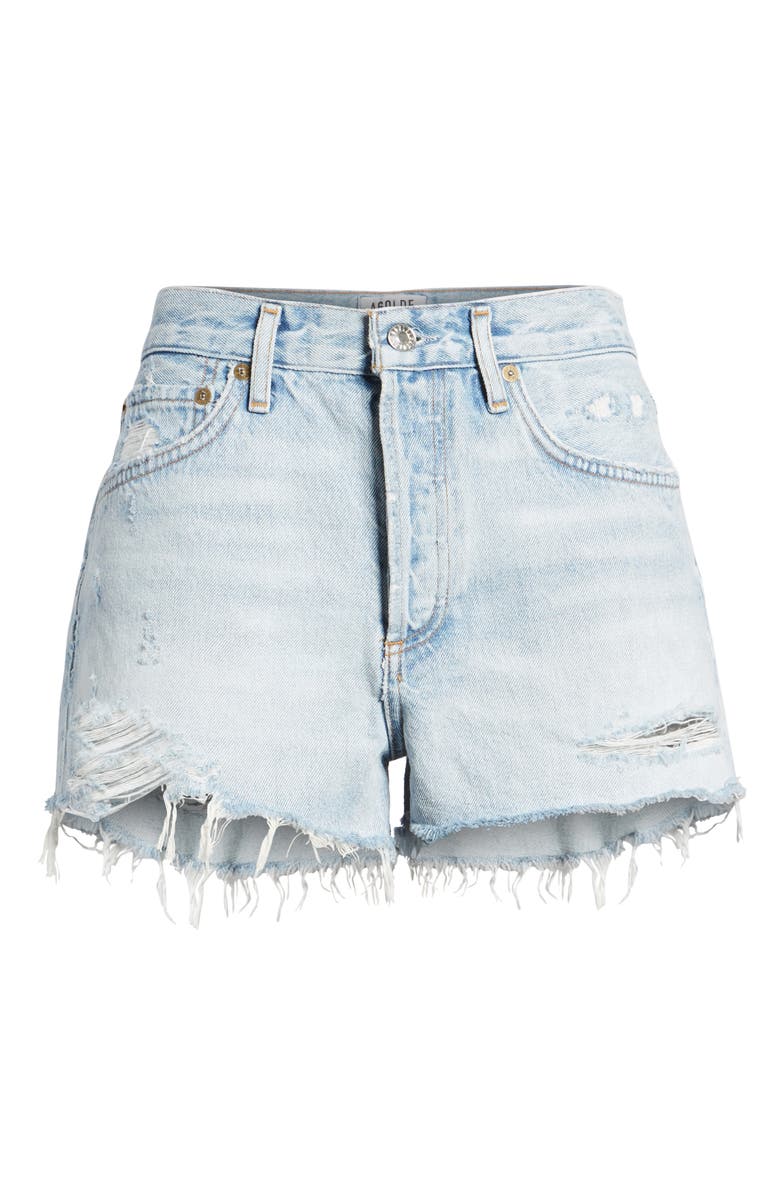 AGOLDE Parker Distressed Denim Shorts, Alternate, color,