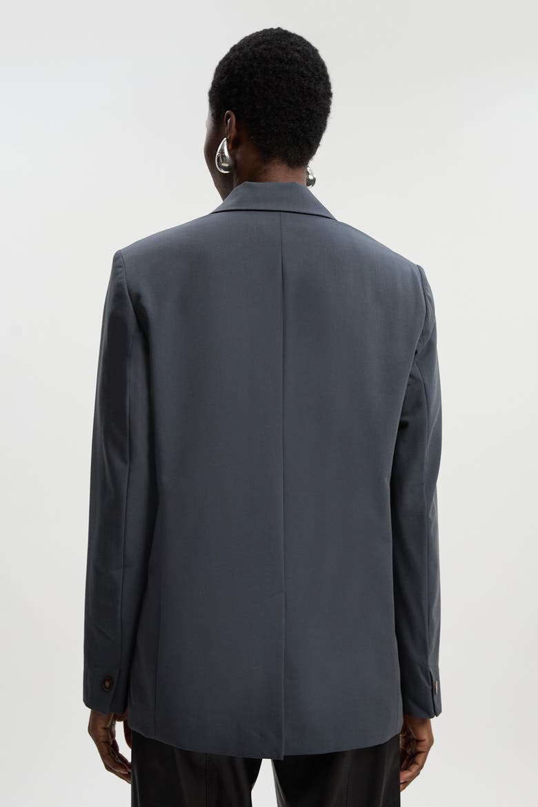 Twill Oversized Blazer, Alternate, color, Grey