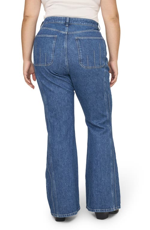 Shop Warp & Weft Warp+weft Mia Seamed High Waist Flare Jeans In Pacific