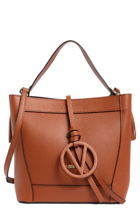 Callie Medallion VLOGO Leather Bucket Bag