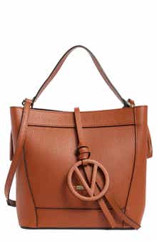 VALENTINO BY MARIO VALENTINO Callie Medallion VLOGO Leather Bucket Bag