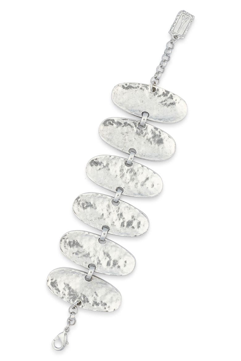 Oval Plates Bracelet, Main, color, SILVER
