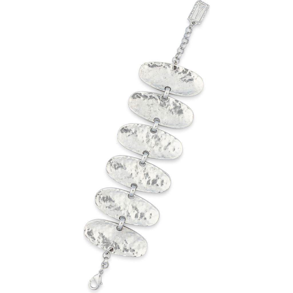 Karine Sultan Oval Plates Bracelet In Metallic