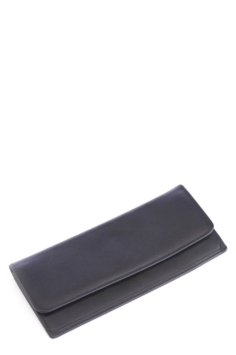 Personalized RFID Blocking Leather Clutch Wallet, Main, color, BLACK - DEBOSS