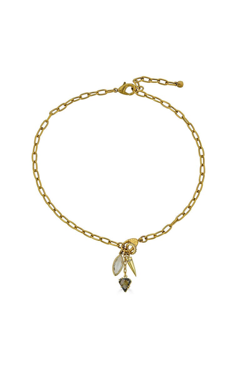Marquise & Spike Drop Necklace, Main, color, Gold