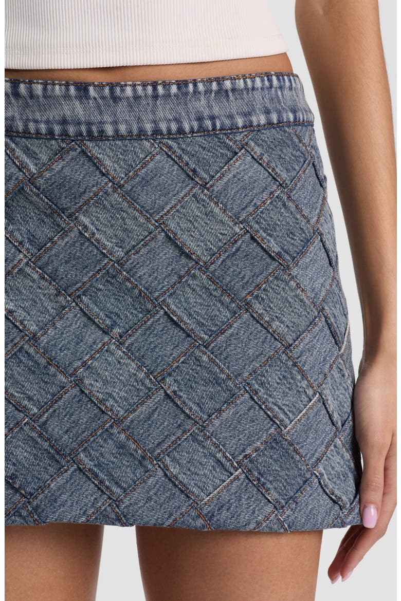 Rubi Woven Denim Miniskirt, Alternate, color, INDIGO