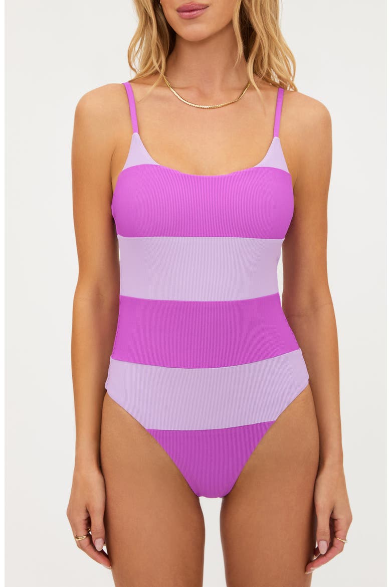 Calista One-Piece Swimsuit, Main, color, LAVENDER