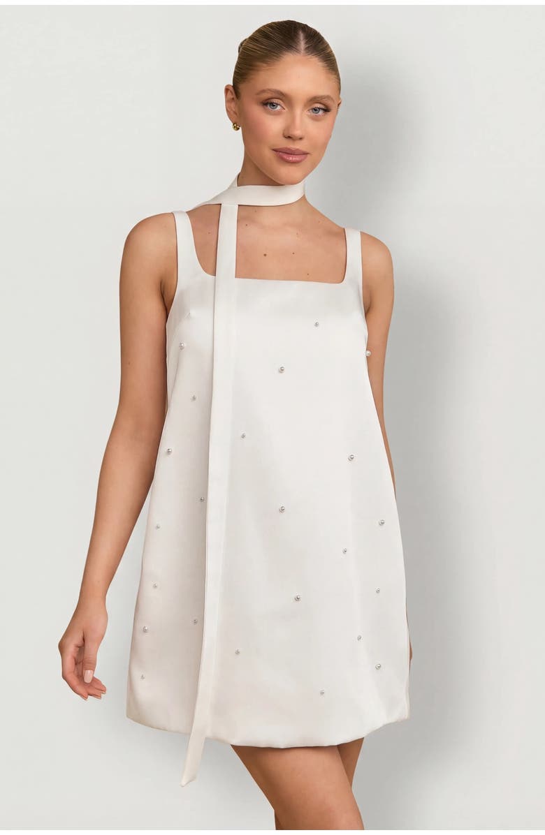 Six Stories Anya Scatter Bead Mini Dress, Main, color, White