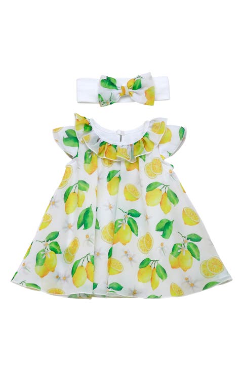 Lemon Chiffon Dress & Headband Set (Baby)