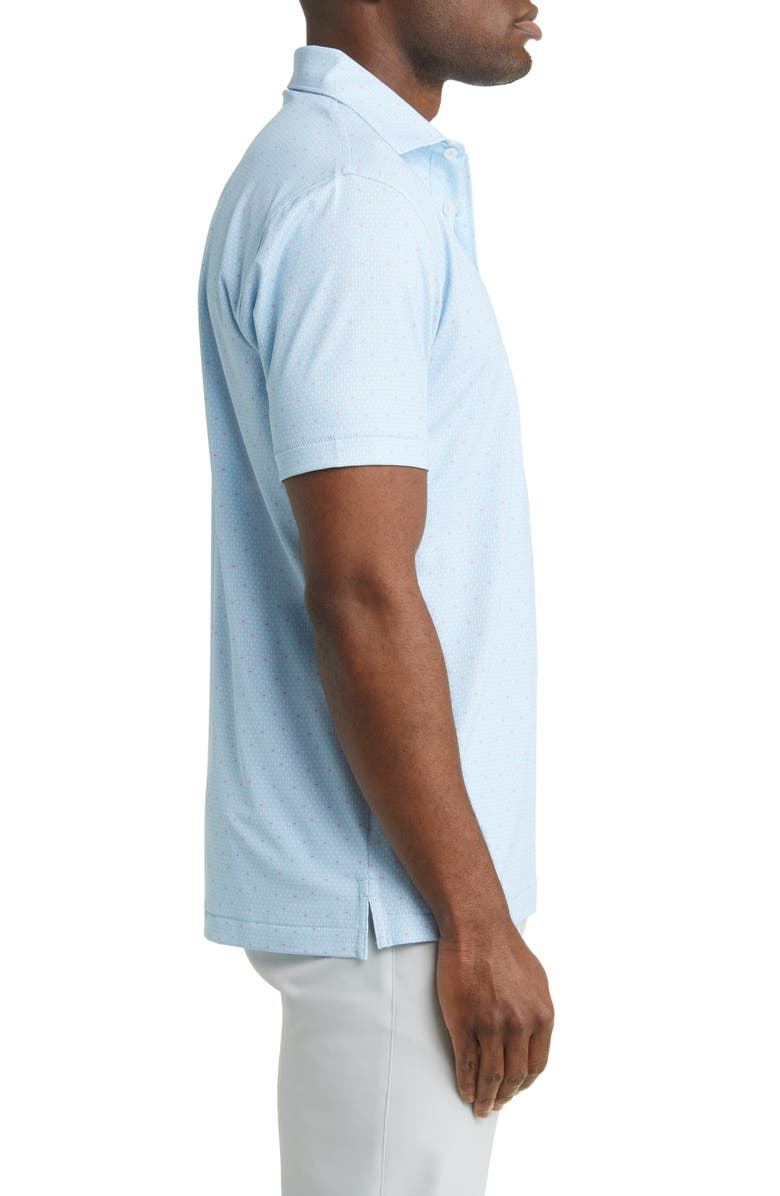 Peter Millar Speakeasy Martini Glass Print Performance Golf Polo, Alternate, color, Blue Frost