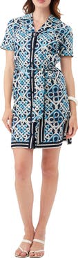 Trina Turk Annabel Short Sleeve Organic Cotton Shirtdress