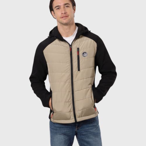 Canada Weather Gear Hybrid Softshell Puffer Jacket In Gray