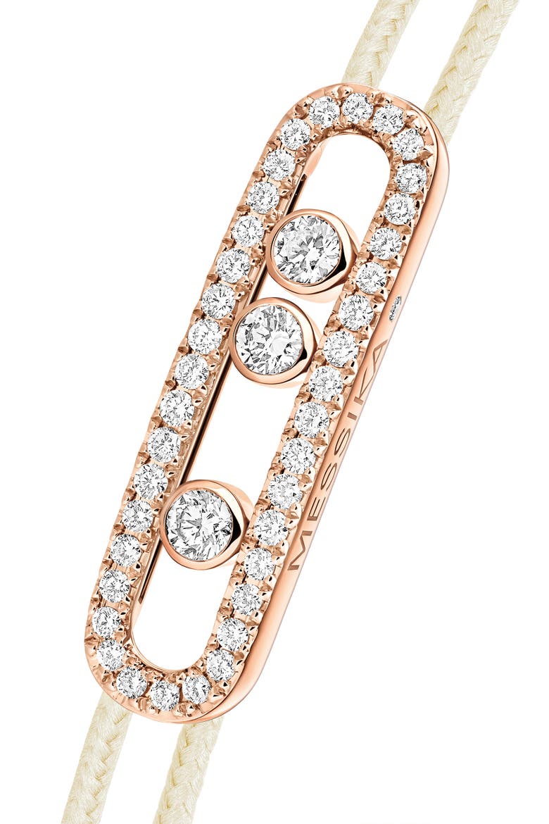 Care Pavé Diamond Cord Bracelet, Alternate, color, PINK GOLD