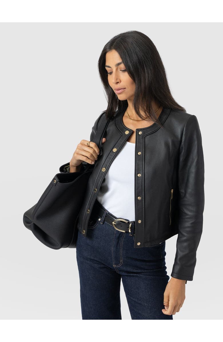 Saint + Sofia Skye Jacket, Alternate, color, Black