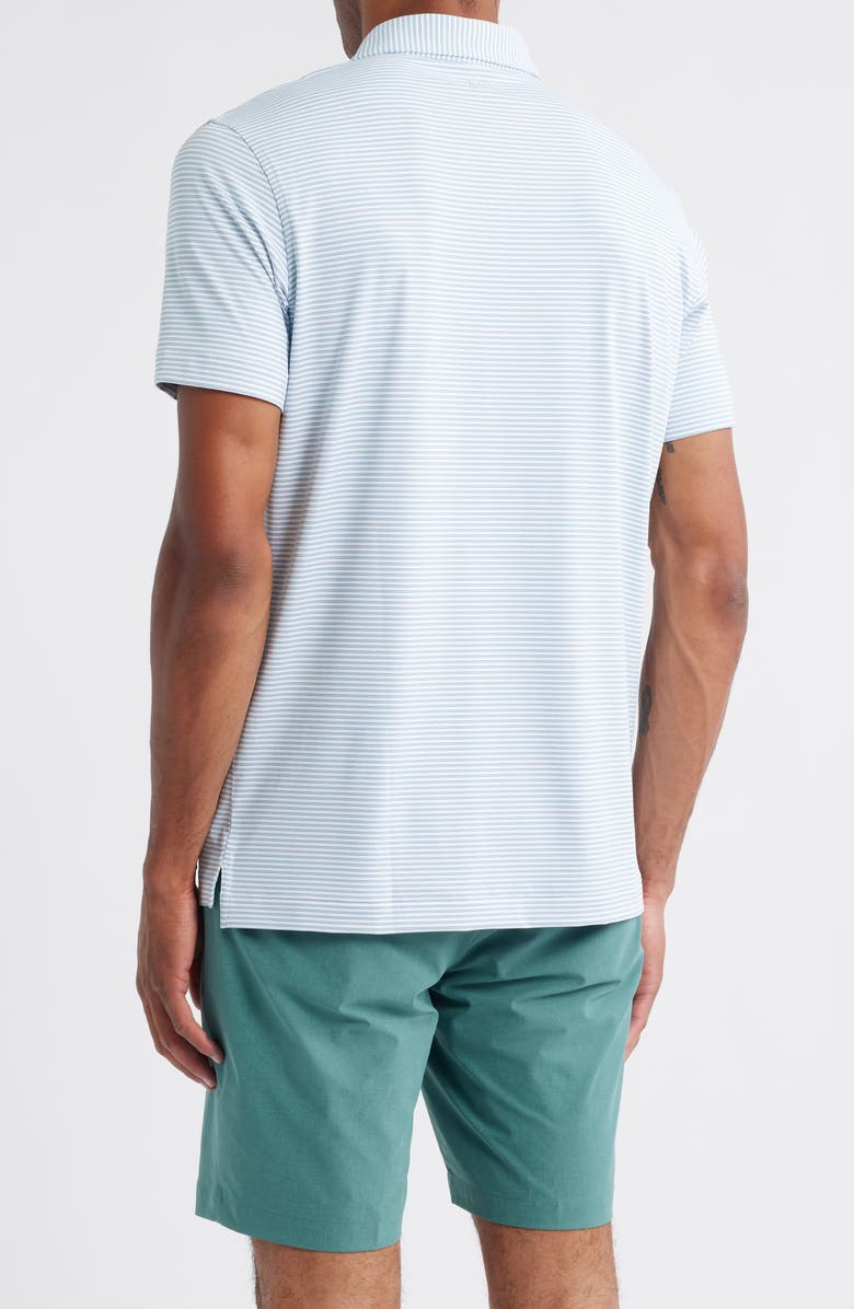 Peter Millar Ambrose Stripe Performance Jersey Polo, Alternate, color, White/ Blue Frost