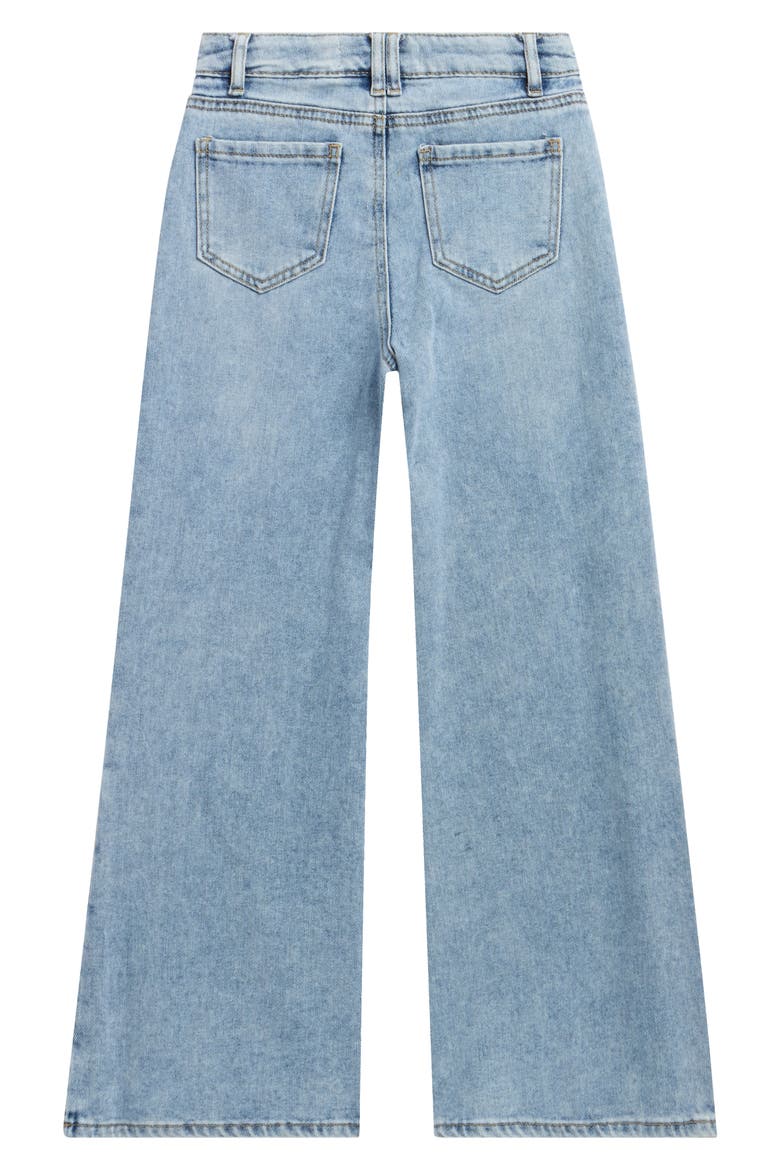 Kids' Snap Me Up Wide Leg Jeans, Alternate, color, INDIGO WHITE