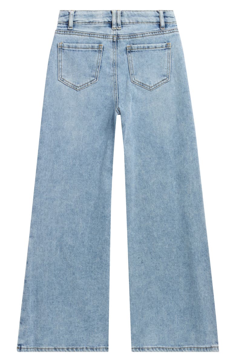 Tractr Kids' Snap Me Up Wide Leg Jeans, Alternate, color, Indigo White