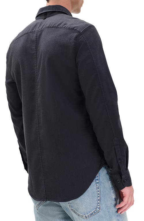 Rag & Bone Tomlin Dobby Stretch Button-up Shirt In Black