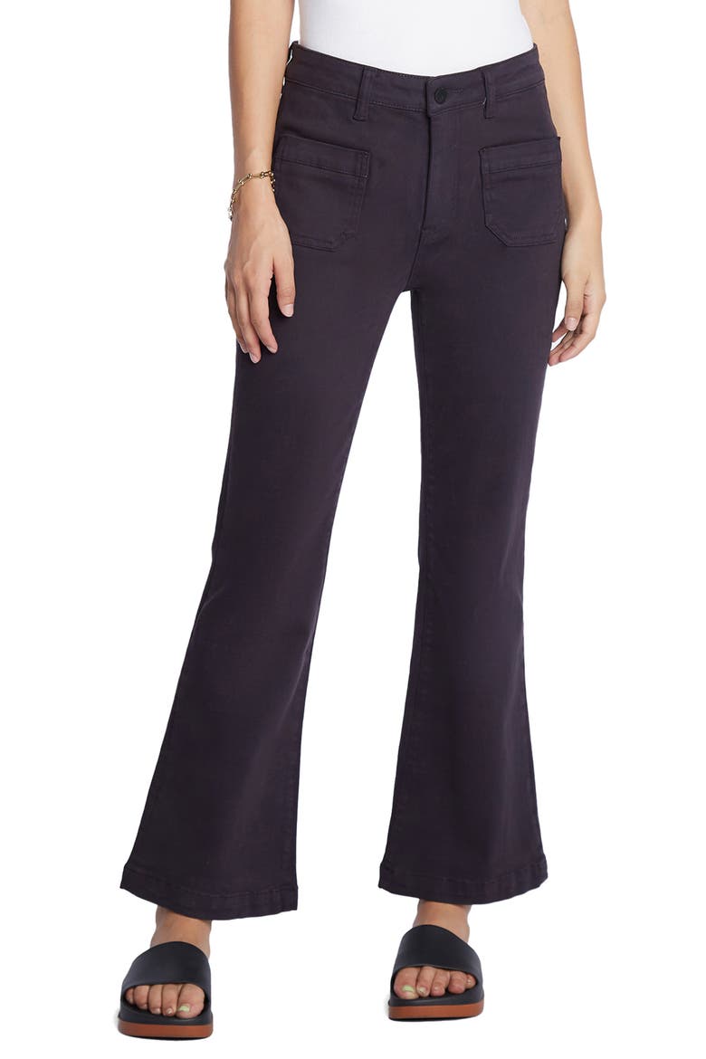 Patch Baby Flare Hem Crop Pants, Main, color, BLACK INK