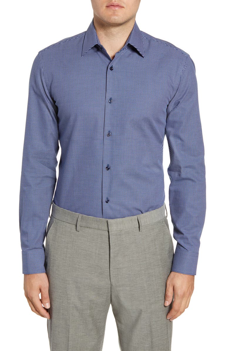 BOSS Slim Fit Geometric Dress Shirt, Main, color, 