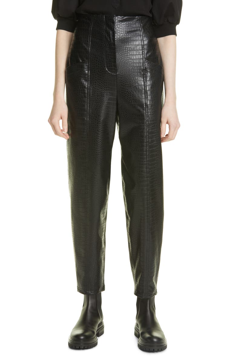 Veronica Beard Kita Faux Leather Ankle Pants, Main, color,