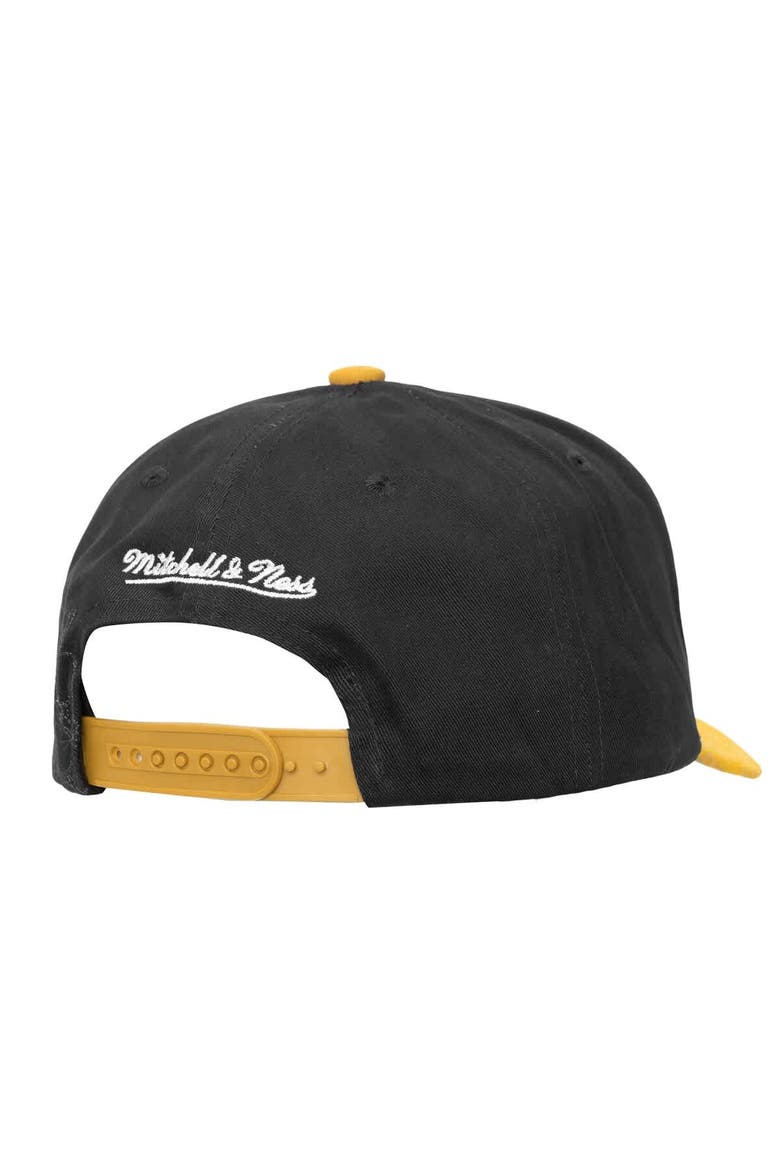 Men's Mitchell & Ness Black/Gold Boston Bruins May Flowers Pro Crown Adjustable Hat, Alternate, color, Black