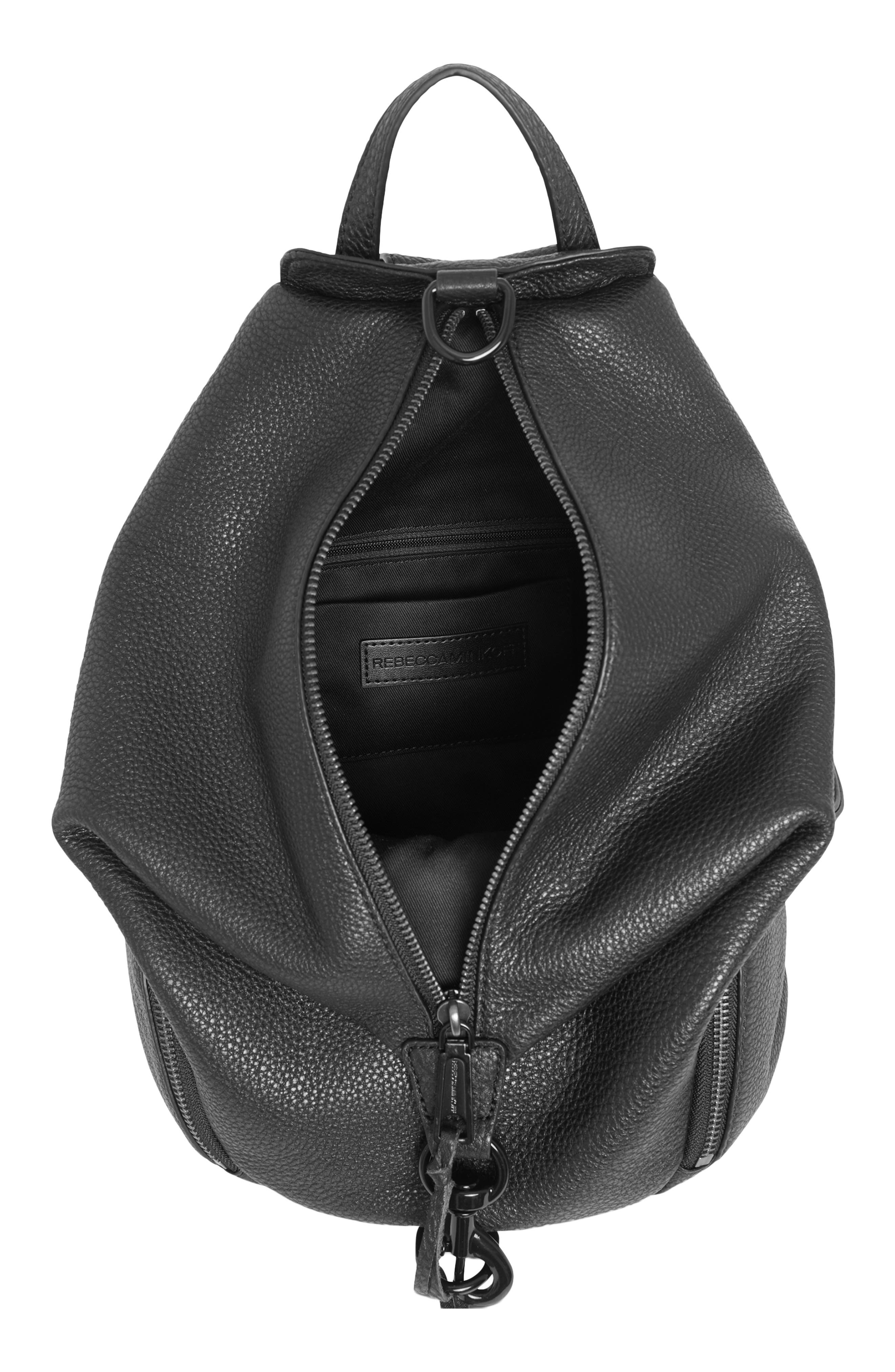 Rebecca Minkoff Julian Leather Backpack, Alternate, color, Black