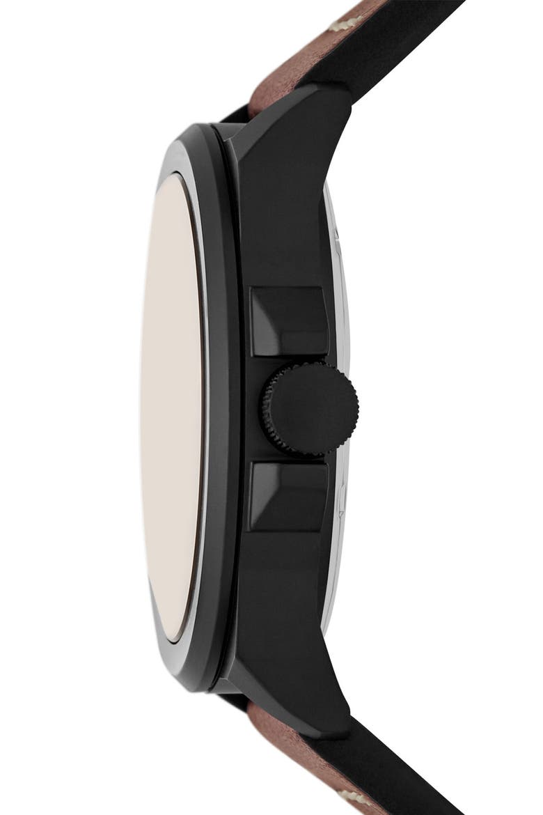 Bronson Leather Strap Watch, 40mm, Alternate, color, BROWN/BLACK