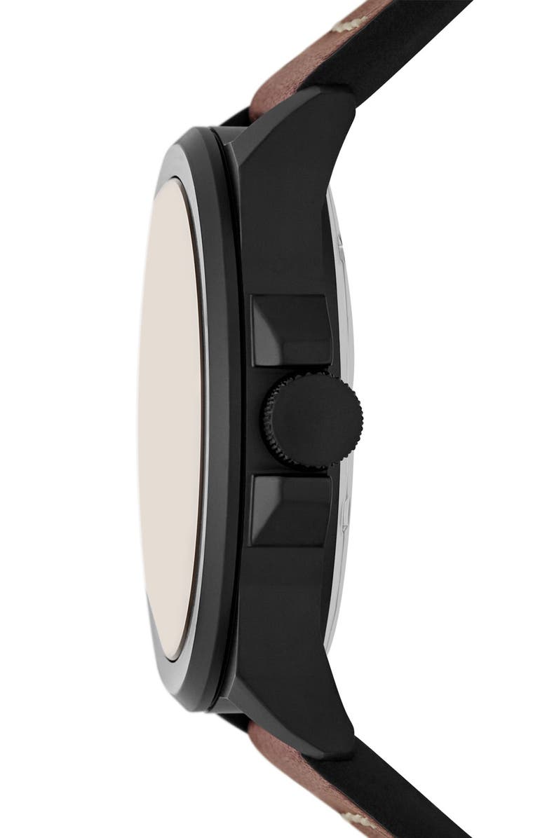 Fossil Bronson Leather Strap Watch, 40mm, Alternate, color, 
