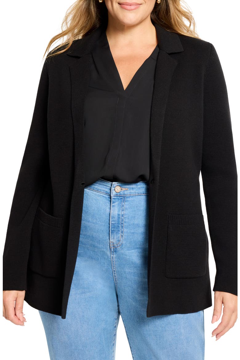 Knit Blazer, Main, color, BLACK ONYX