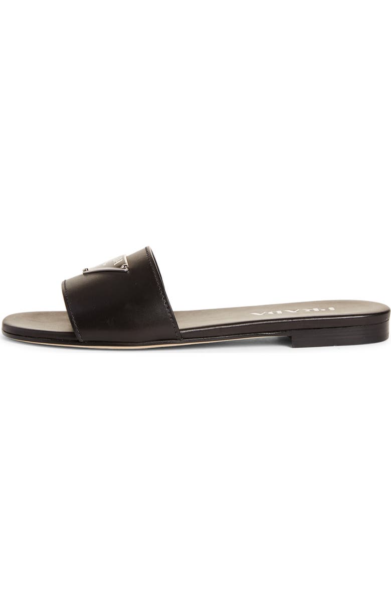 Prada Triangle Logo Slide Sandal, Alternate, color,