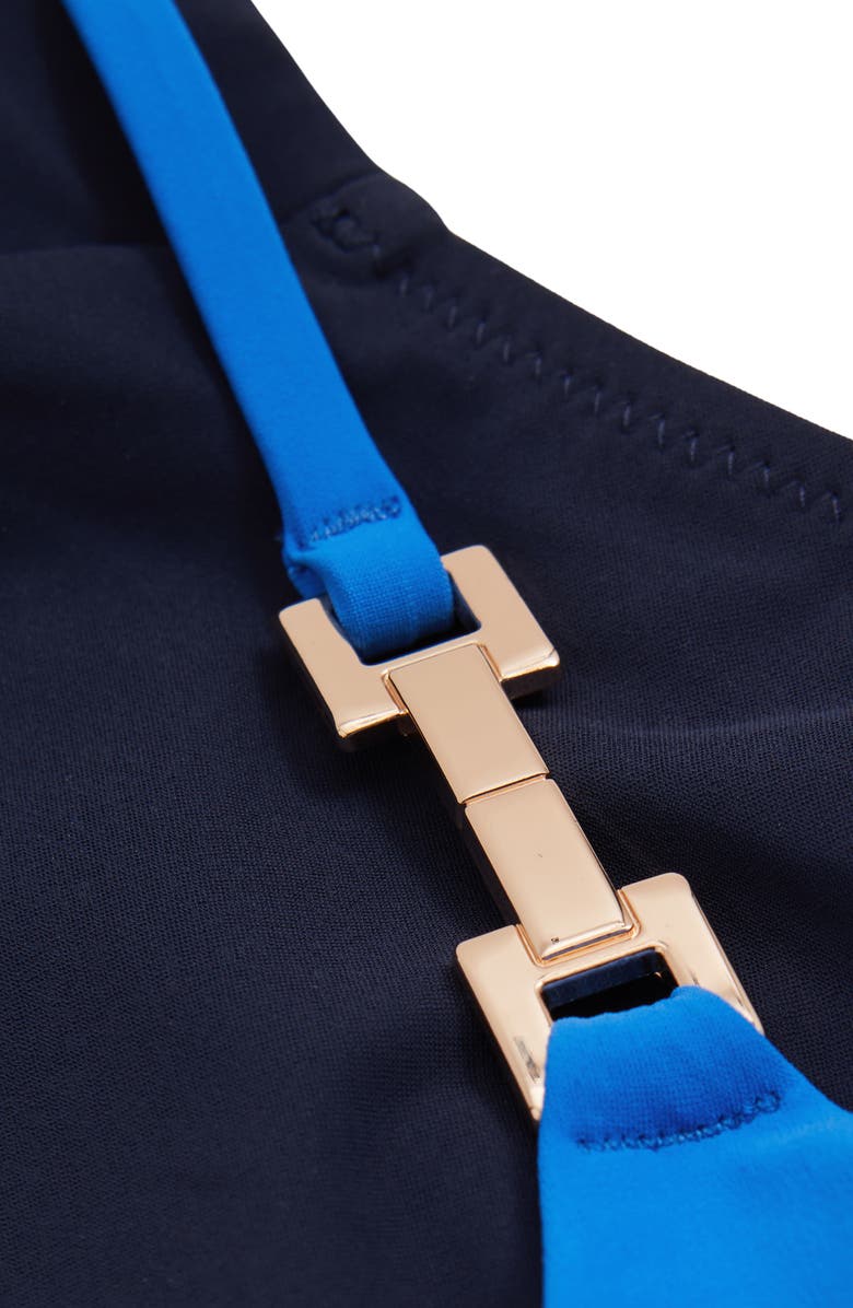 Reiss Daisy Colorbock Halter One-Piece Swimsuit, Alternate, color, 