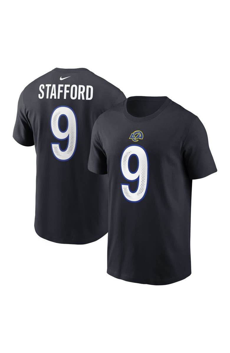 Nike Men's Nike Matthew Stafford Midnight Blue Los Angeles Rams 2025 Rivalries Collection Player Name & Number T-Shirt, Main, color, Dark Blue