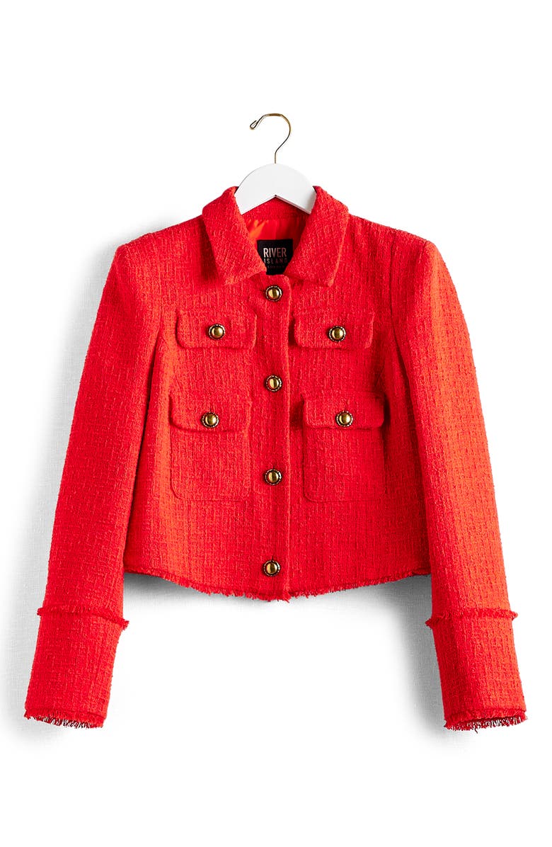 River Island Trophy Bouclé Blazer, Alternate, color, 